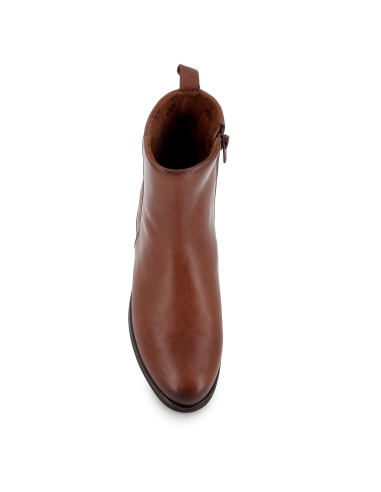 Clasico botin piel cuña ligera cremallera comoda mujer cuero