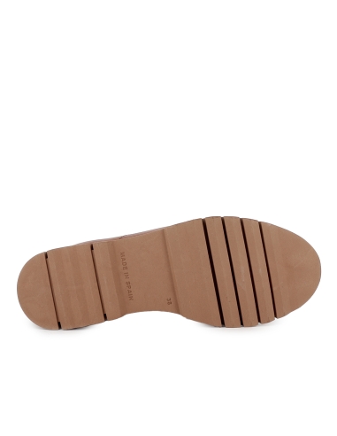 Zapato cordones piel con cremallera comodo plano mujer cuero