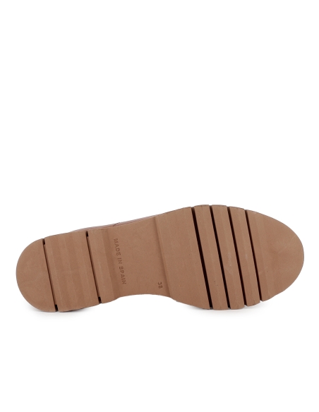 Zapato cordones piel con cremallera comodo plano mujer cuero