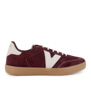 Deportiva piel serraje plantilla y piso caramelo mujer rojo