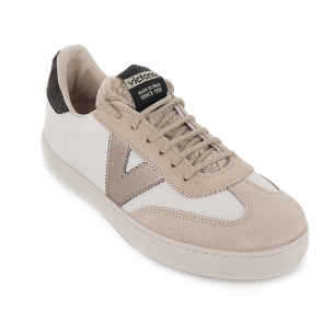 Deportiva piel y serraje solapa borreguito piel potro mujer beig 2