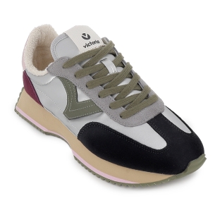 Deportivas nylon y serraje cordones suela volumen mujer plata 2