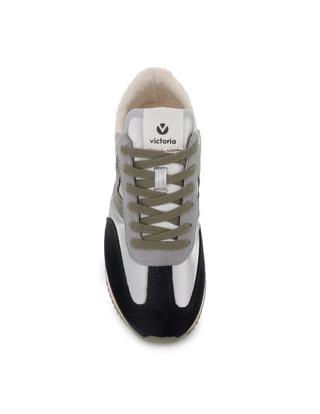 Deportivas nylon y serraje cordones suela volumen mujer plata