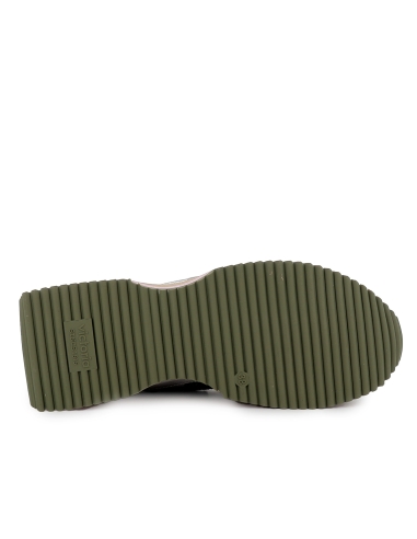 Deportivas nylon y serraje cordones suela volumen mujer plata