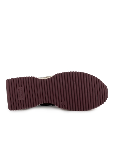 Deportivas nylon y serraje cordones suela volumen mujer dorado