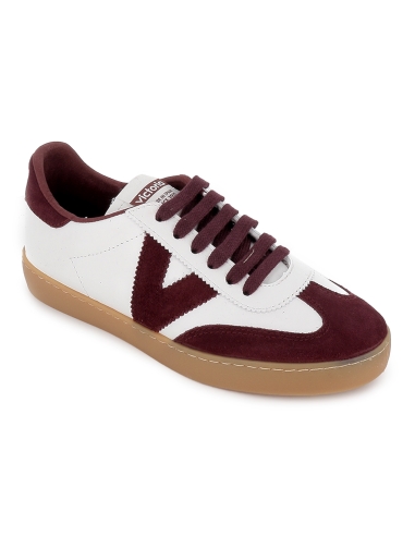 Deportivas piel y serraje contraste estilo retro mujer beige