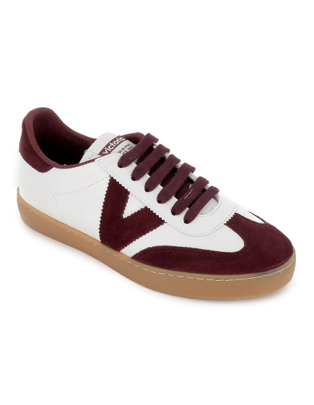 Deportivas piel y serraje contraste estilo retro mujer beige