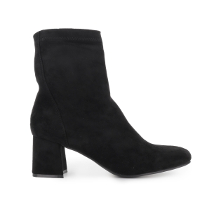 Botin licra elastica cremallera tacon medio mujer negro