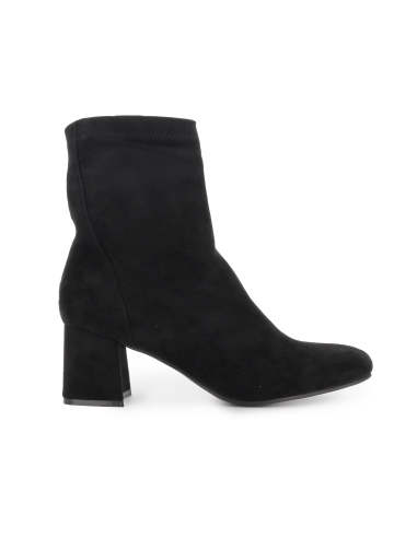 Botin licra elastica cremallera tacon medio mujer negro
