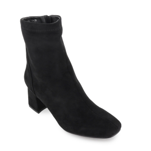 Botin licra elastica cremallera tacon medio mujer negro 2