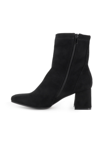 Botin licra elastica cremallera tacon medio mujer negro