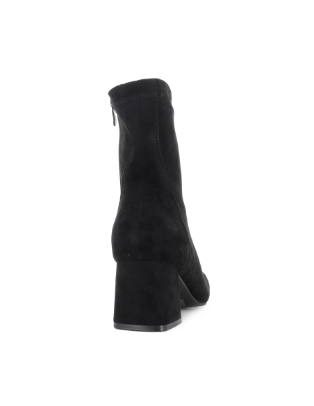 Botin licra elastica cremallera tacon medio mujer negro