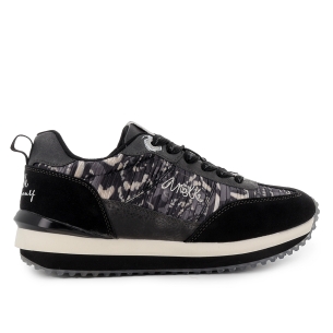 Deportiva textil fantasia plantilla extraible mujer negra