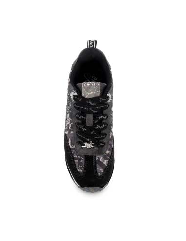 Deportiva textil fantasia plantilla extraible mujer negra