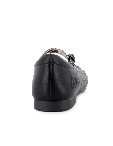 Bailarina con correa y tachas flexible plana mujer negra