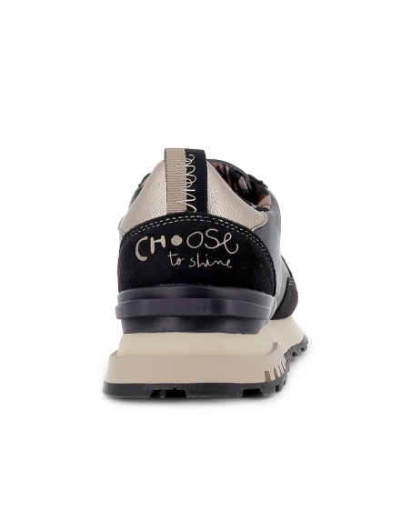 Deportiva textil fantasia plantilla extraible mujer negras