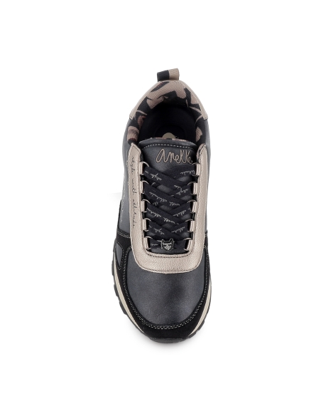 Deportiva textil fantasia plantilla extraible mujer negras