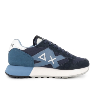 Deportiva nobuck plana para hombre azul