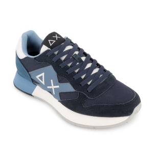 Deportiva nobuck plana para hombre azul 2
