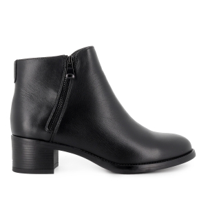 Botin piel con doble cremallera estilo actual tacon mujer negro