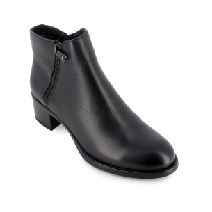 Botin piel con doble cremallera estilo actual tacon mujer negro 2