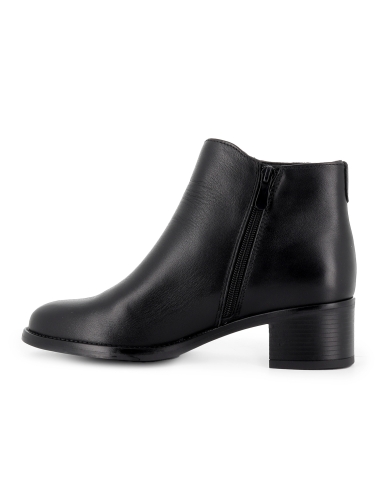 Botin piel con doble cremallera estilo actual tacon mujer negro
