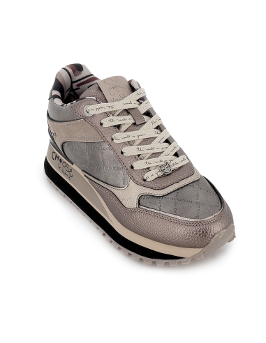 Deportiva textil fantasia plantilla extraible mujer plateado