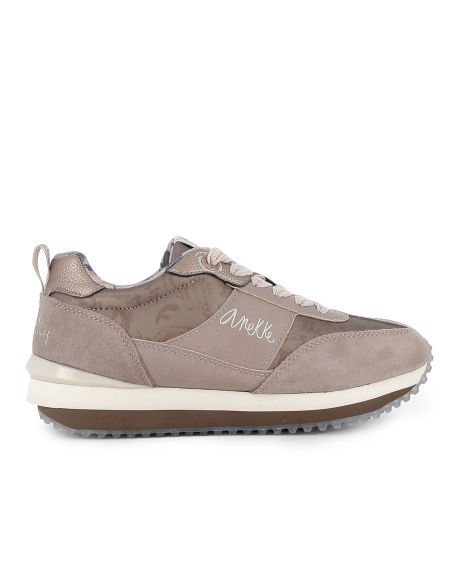 Deportiva textil fantasia plantilla extraible mujer taupe