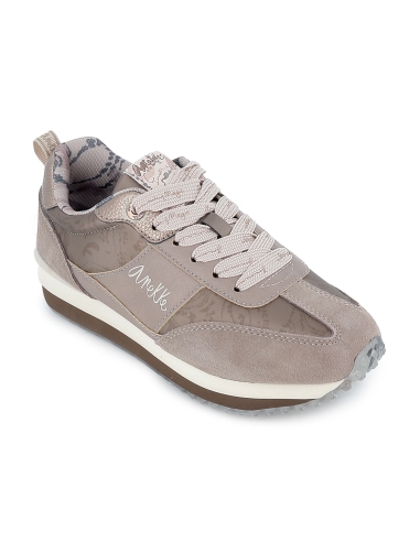 Deportiva textil fantasia plantilla extraible mujer taupe