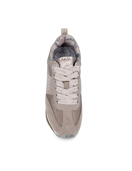 Deportiva textil fantasia plantilla extraible mujer taupe