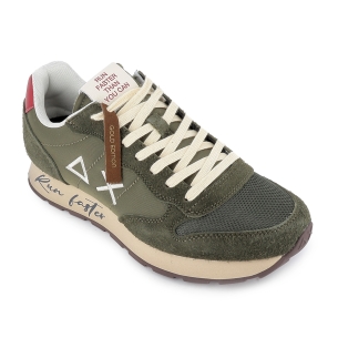 Deportivas running combi serraje y nylon vintage hombre verde 2