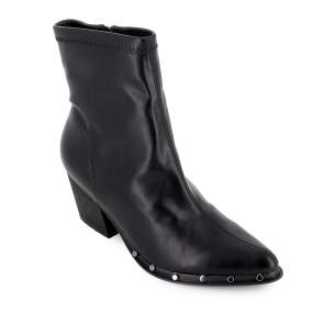Botin licra elastica tachas cremallera tacon medio mujer negro 2