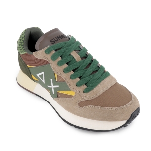 Deportivas running combi serraje, pana y textil hombre verde 2