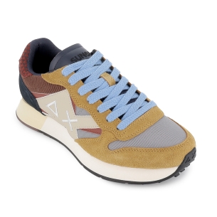 Deportivas running combi serraje, pana y textil hombre rojo 2