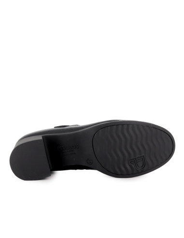 Zapato correa charol hebilla original y tacon medio mujer negro