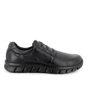 Zapato elasticos piel plantilla flexible y comoda hombre negro