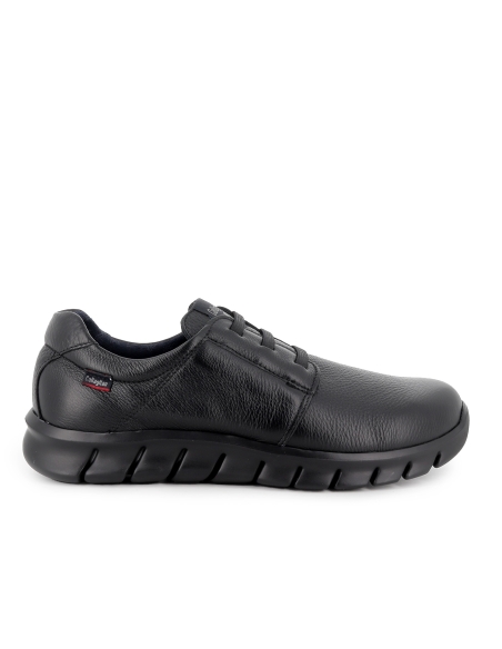 Zapato elasticos piel plantilla flexible y comoda hombre negro
