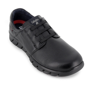 Zapato elasticos piel plantilla flexible y comoda hombre negro 2