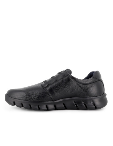 Zapato elasticos piel plantilla flexible y comoda hombre negro