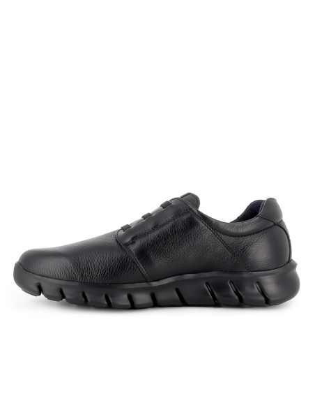 Zapato elasticos piel plantilla flexible y comoda hombre negro