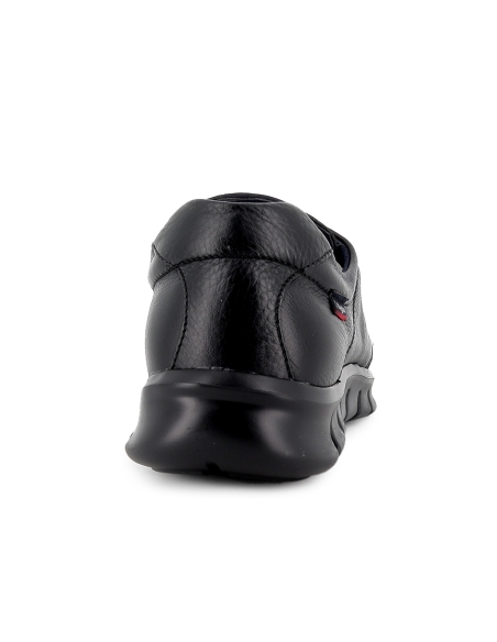 Zapato elasticos piel plantilla flexible y comoda hombre negro