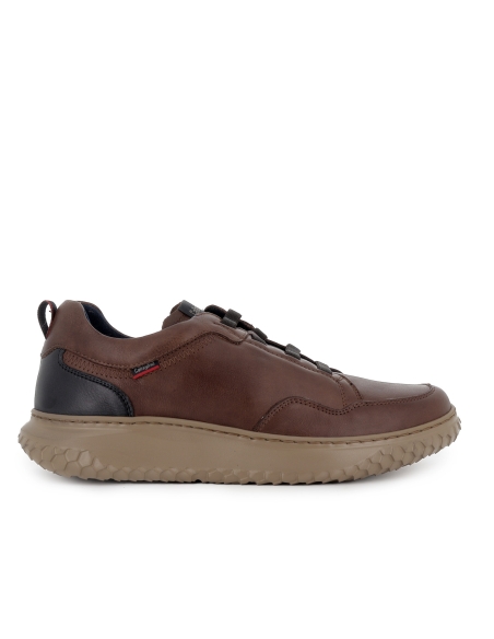 Zapato piel elasticos con plantilla flexible hombre marron