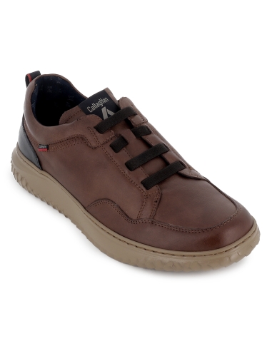 Zapato piel elasticos con plantilla flexible hombre marron