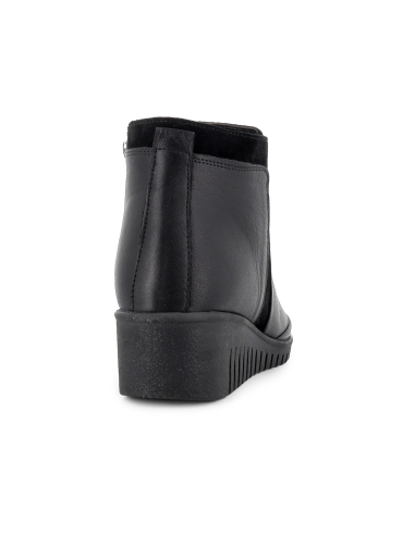 Zapato abotinado piel blanda cremallera con plantilla mujer negro