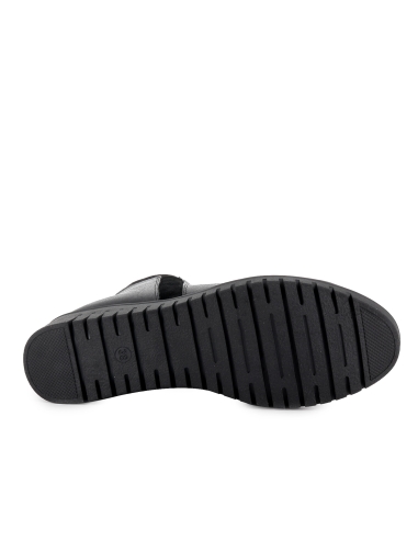 Zapato abotinado piel blanda cremallera con plantilla mujer negro