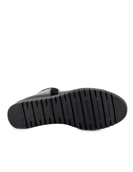 Zapato abotinado piel blanda cremallera con plantilla mujer negro