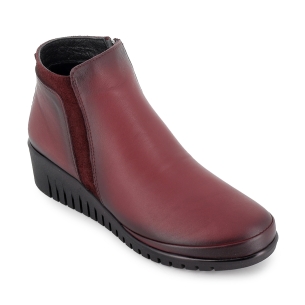 Zapato abotinado piel blanda cremallera con plantilla mujer rojo 2