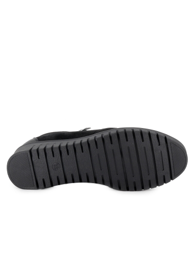 Botin piel y serraje cremallera comodo cuña mujer negro