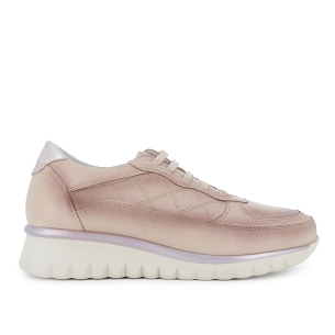 Zapato elasticos piel acolchado costuras vintage mujer beige