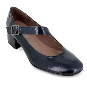 Zapato correa piel charol plantilla acolchada mujer azul 2